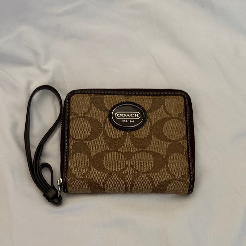 Coach Signature Brown and Black Tote - Picture 6 of 7